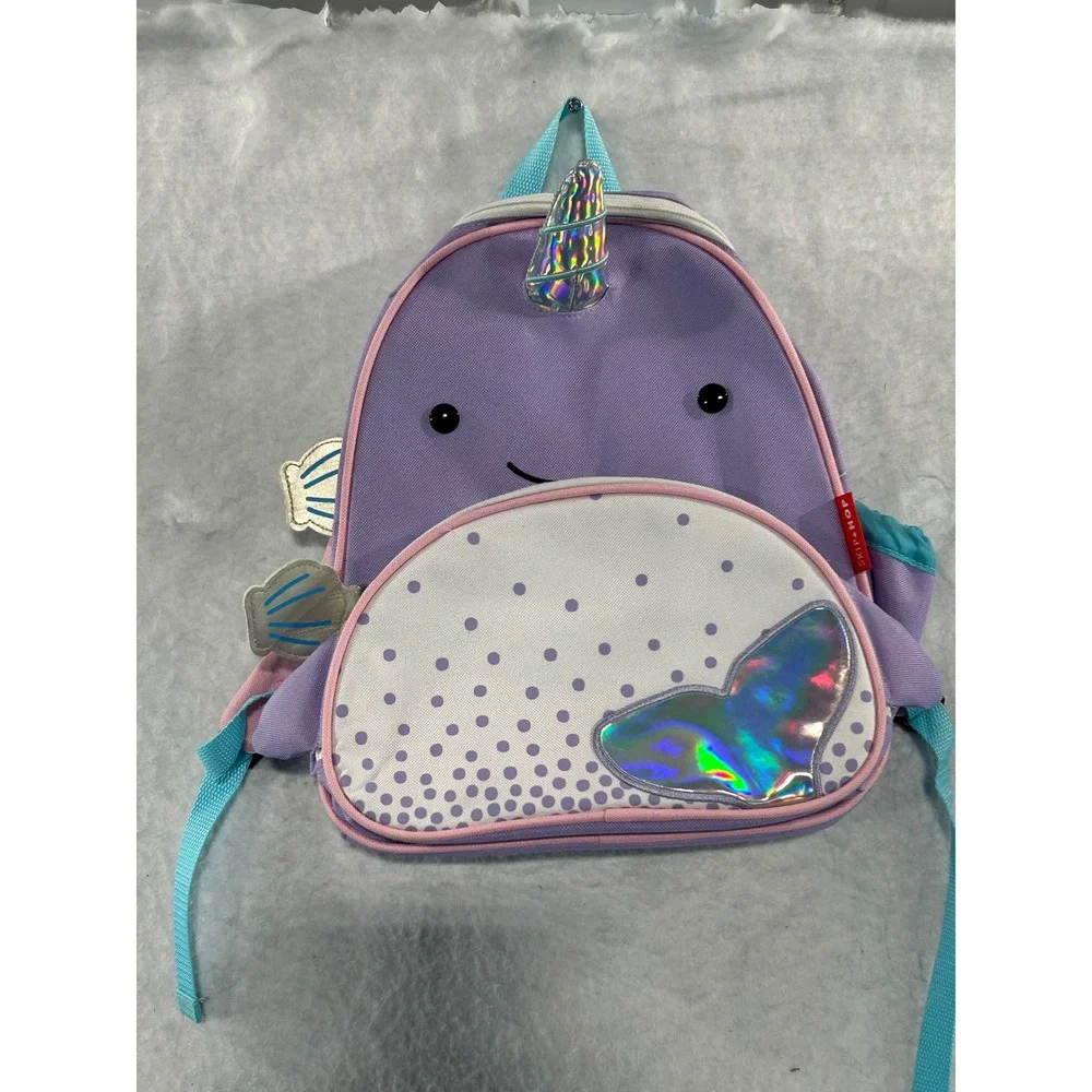 Skip Hop Zoo Little Kid Backpack Narwhal Purple Pink Toddler School Bag